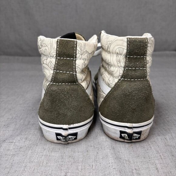 Vans SK8 High Desert Skulls Grape Leaf Shoes Green Suede Canvas Unisex Women's 9 - Picture 6 of 11